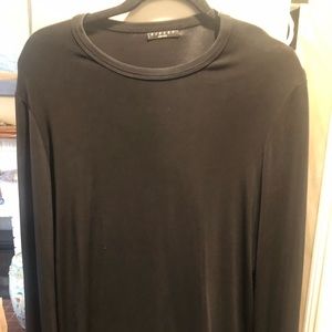 Sisley long sleeve round neck black top. Size Large.